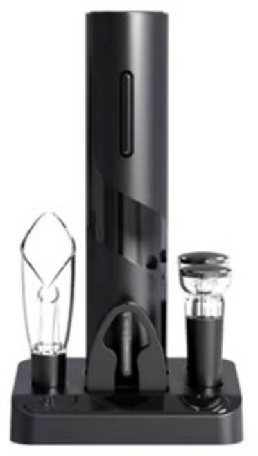 샤오미 CIRCLE JOY 4in1 전동 와인 오프너 세트, 블랙, 1개