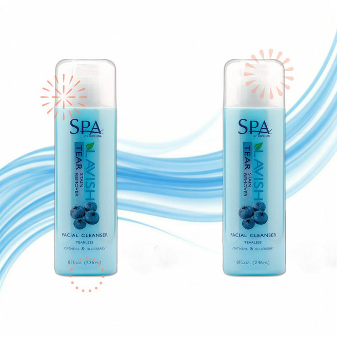 TropiClean 트로피클린 강아지 티슈 눈물 자국 제거제 블루베리 샴푸 저자극 미백 236ml GS, 1개