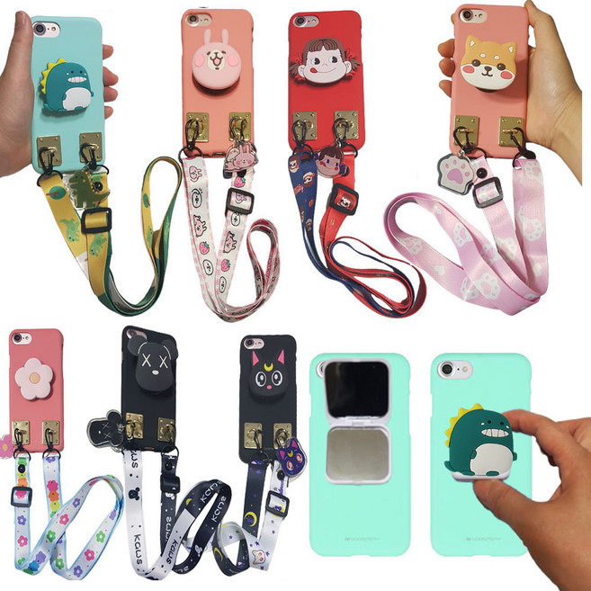 아이폰15프로맥스 (iPhone 15 Pro Max) 알로알트 스트랩 목걸이 크로스백 미러 기능 거울톡 3단 거치대 칼라젤리 파스텔 핸드폰 케이스 미러톡 스마트톡 거울