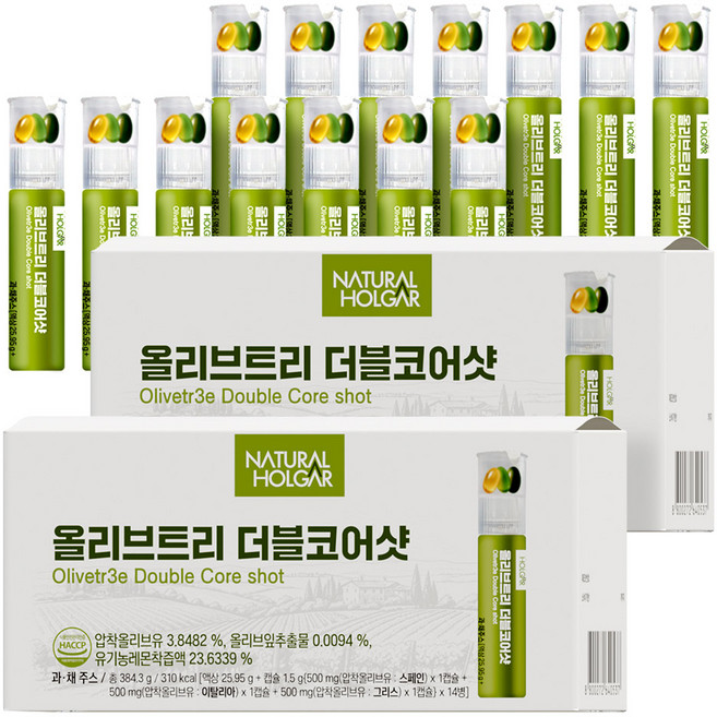 네츄럴올가 지중해 올리브오일 레몬 더블코어샷 트리 캡슐 올레샷, 2개, 14회분