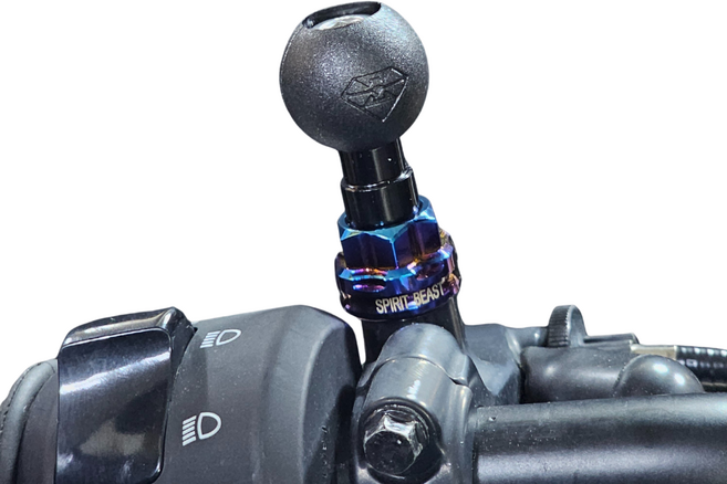 알루미늄 볼트형 10mm 볼베이스 알루미늄 볼마운트 백미러 사이드미러 CNC 거치대, 버닝블루, 1개