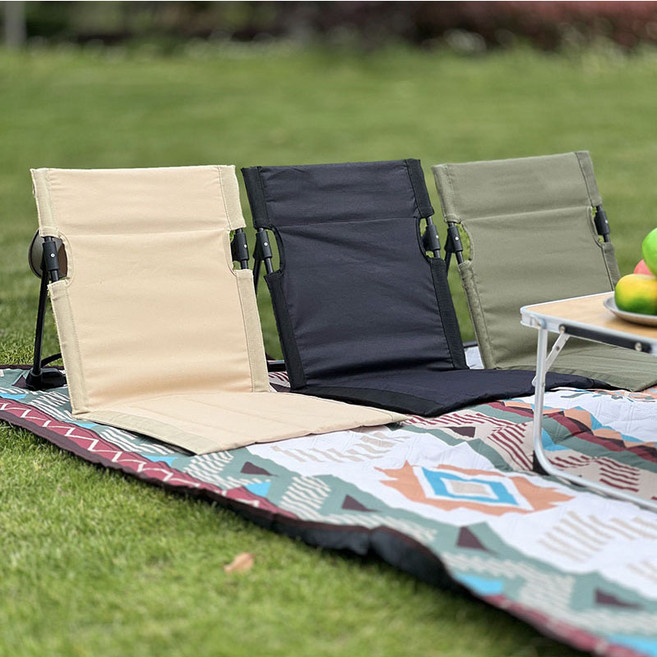 휴대용 피크닉 접이식 등받이 의자 BRP1256, 베이지, 1개