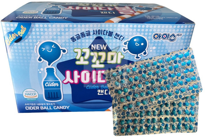 꼬꼬마 사이다볼 캔디 간식 스낵, 10g, 60개