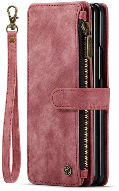 오마이 투블럭 핸드 스트랩 가죽 카드 지갑 갤럭시 Z폴드3 케이스