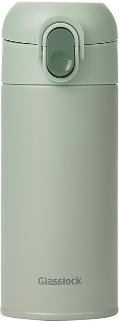 글라스락 플레인 원터치 텀블러, 뮤트그린, 350ml, 1개