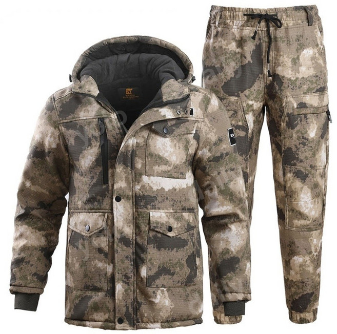 겨울 낚시볶 방한복 동계 낚시 상하의 방수 방한 점퍼 세트, 185, 융털안감_다크 패딩 재킷+ 플리스 팬츠