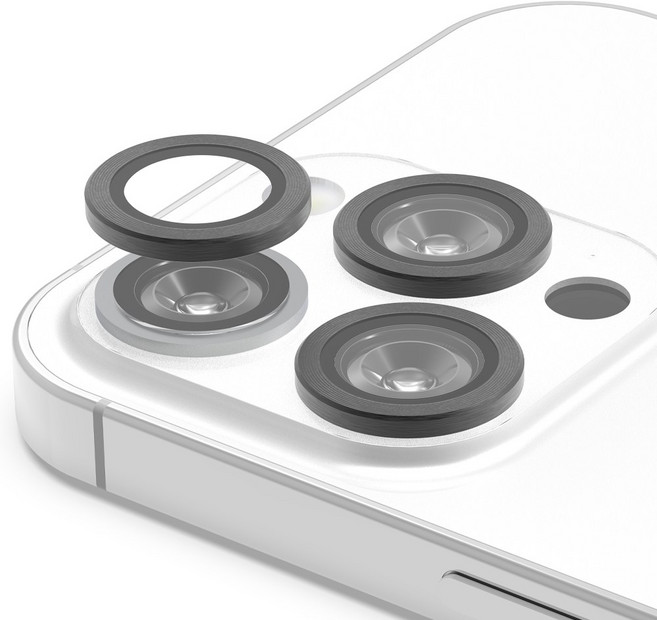 로랜텍 빛번짐 차단 풀커버 휴대폰 카메라 렌즈 프레임 강화유리 보호필름 세트, 1세트