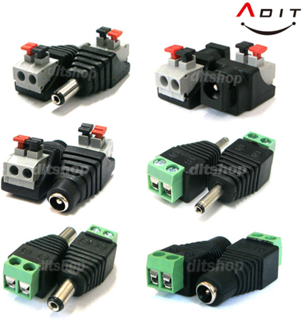 ADIT DC 전원 잭 플러그 터미널 블록 단자 나사조임 커넥터 어댑터 각 규격별 젠더, 1개, bi0450