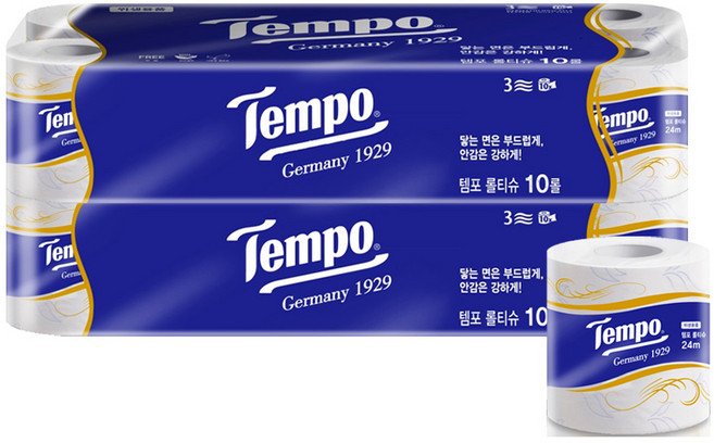Tempo 3겹 롤티슈, 24m, 10개입, 2개