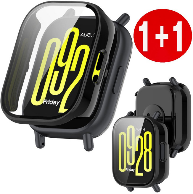 샤오미 레드미 워치5 라이트 LITE 케이스 풀커버, 1세트, 블랙 투명 세트