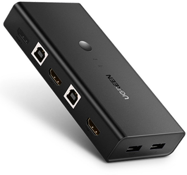 유그린 4K 60Hz HDMI USB KVM 스위치, CM200, 1개