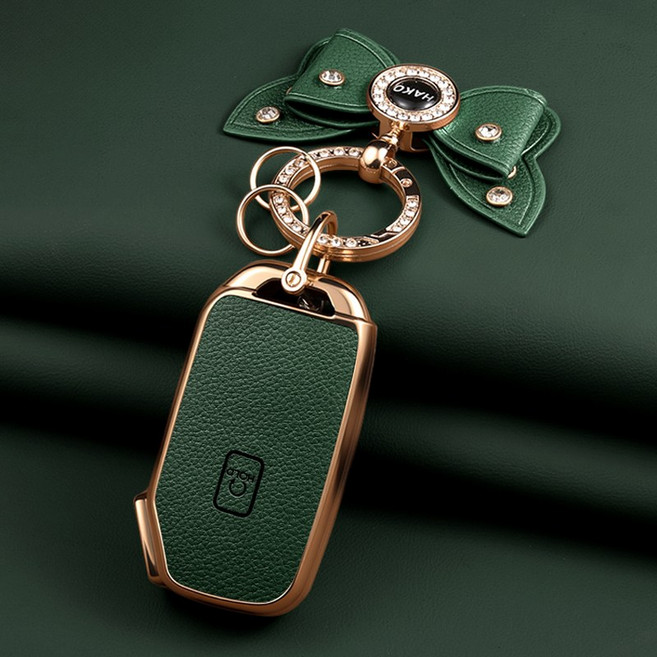 HAKO 소프트 가죽TPU 차키케이스+나비키링 (기아5/7버튼호환), K-05(5버튼), 그린