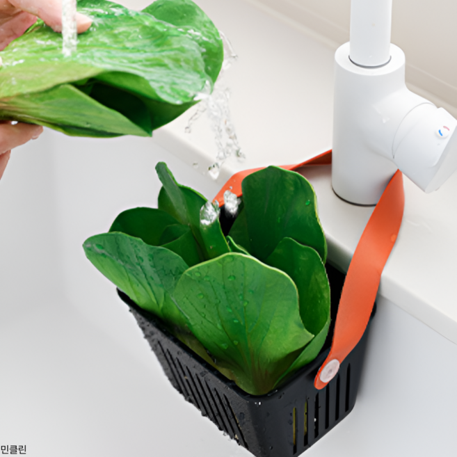 민클린 주방 싱크대 음식물 수세미 물빠짐 거치대, 1개, 블랙