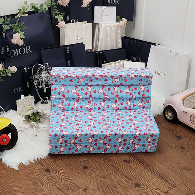 유아 5단 접이식 매트리스 놀이방 어린이집 아동침대 매트, 스카이블루