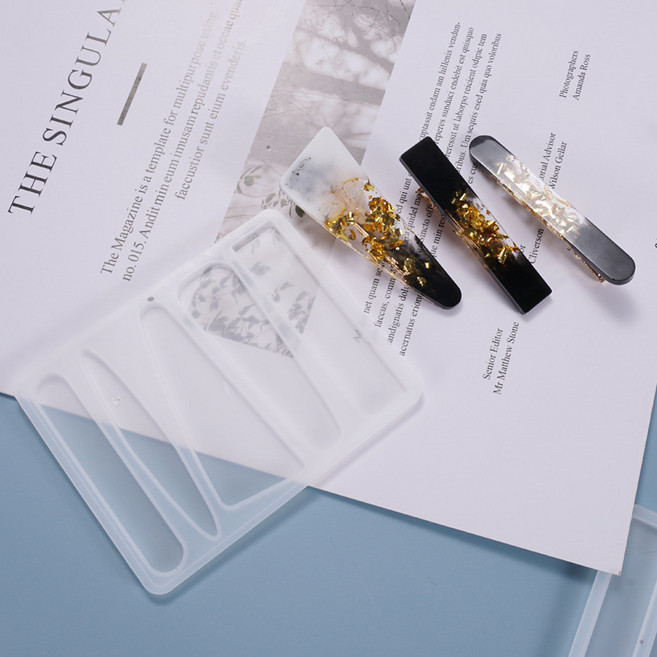 리리아트 레진공예 레진아트 머리핀몰드 5종 머리핀 세트 모음 DIY 부자재, 머리핀몰드+골드 사각머리핀 3개, 1개