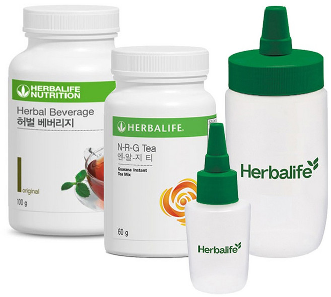 허벌라이프 허벌티 엔알지티 허브티 4종세트 파우더용기 300ml 티용기 50ml 포함