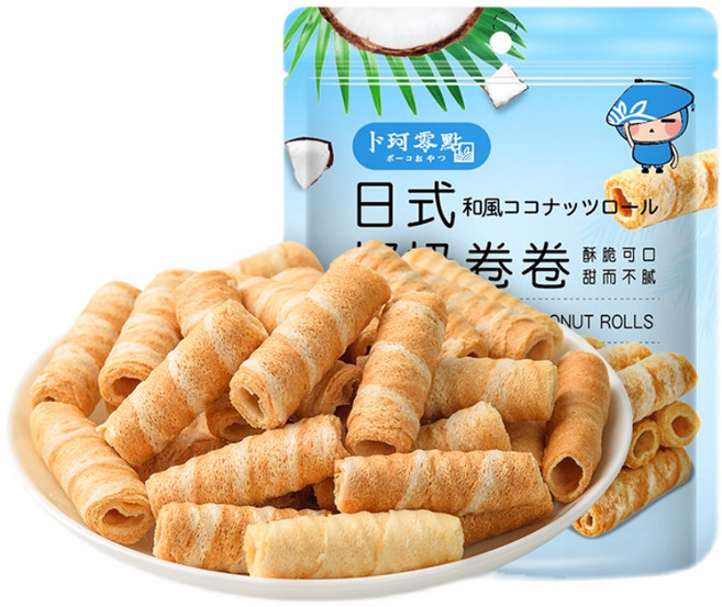 SAMARA 크림 미니 웨이퍼롤 80g 코코넛 간식 디저트 (포장은변경될수있슴) 221215, 6개