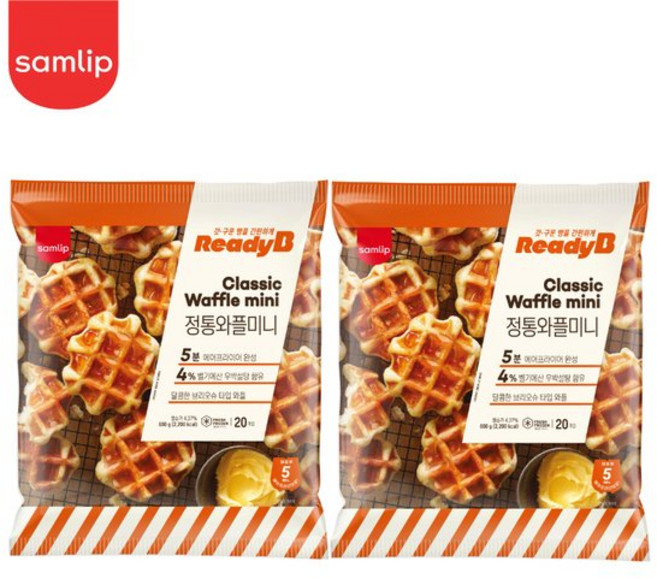 삼립 레디비 정통와플미니 600g 20입 2봉, 잡채호떡 1봉+치즈호떡 1봉