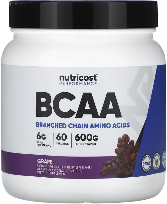 Nutricost 운동 능력 BCAA 포도 맛 600g(1.3lb), Nutricost운동능력BCAA포도맛600g13lb, 600g, 1개 - 쿠팡