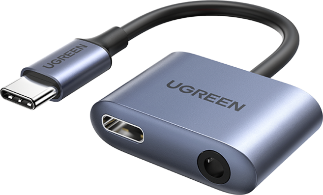 유그린 C to C 타입 충전 & AUX 오디오 듀얼젠더, 60164, 1개