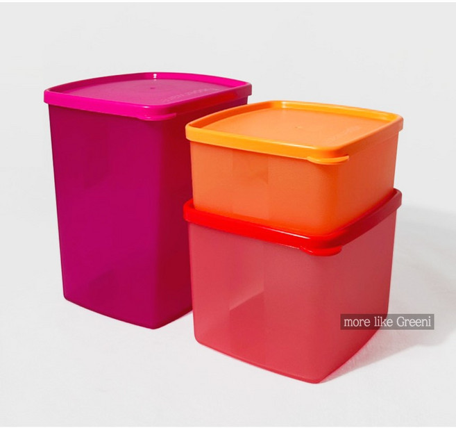 타파웨어 냉장기 3인조(오렌지/레드/진핑크), 1개