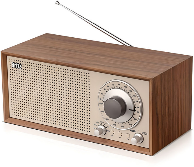 브리츠 레트로 아날로그 올인원 블루투스 스피커, BA-MK30, 오크우드