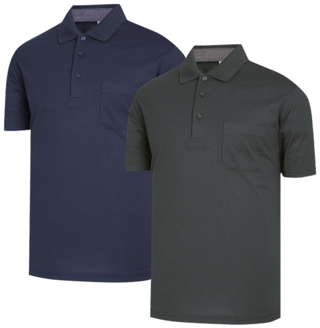 1+1 소로나 와이 카라 주머니 반팔 티셔츠