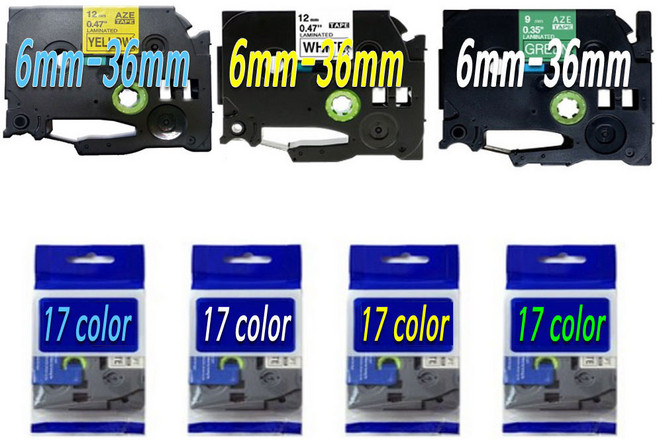 호환라벨카트리지 브라더 호환용 라벨테이프 라벨프린터테이프, 24mm, 녹색바탕/검정글씨Aze-751