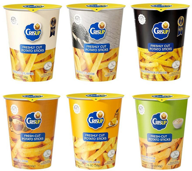 크리스업 감자 스틱 칩 6가지 팩 맛 버라이어티 추수감사절 선물 크리, Variety Pack, 1.76 Ounce (Pack of 6)