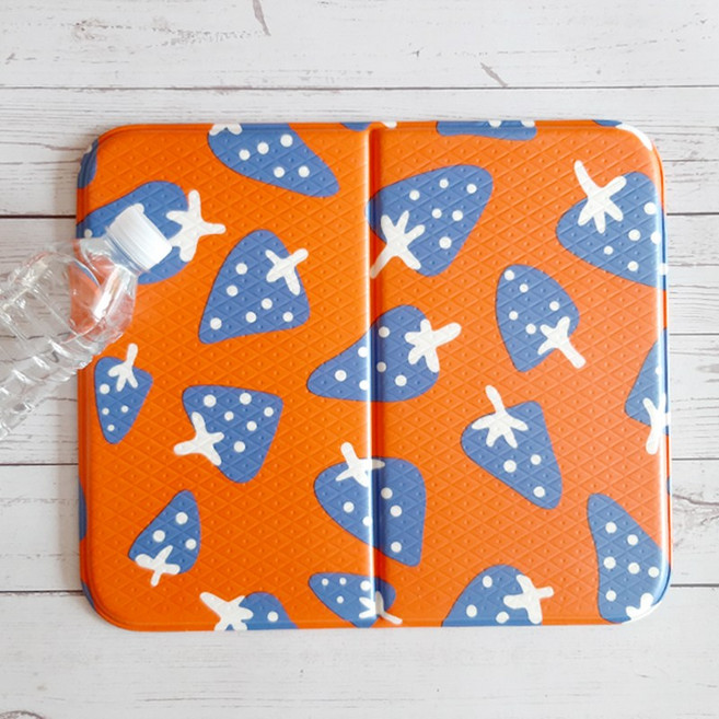 양면 딸기방석 매트 국산 접이식 캠핑 사우나 방석, 오렌지, 1개