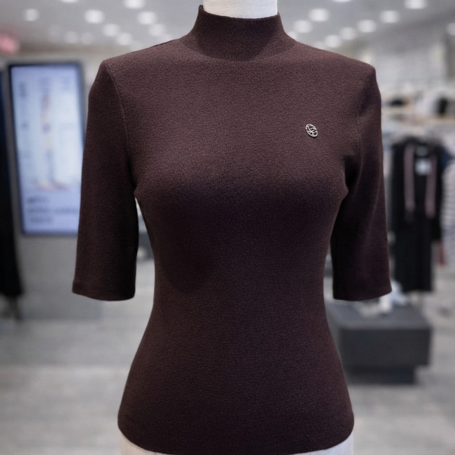 에고이스트 반폴라 베이직 니트탑 ES1BX001_DG