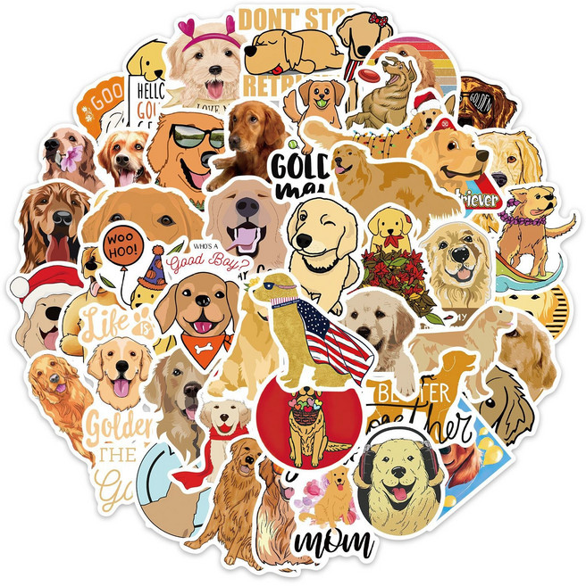 영바영 귀여운 대형견 강아지 스타일 캐리어 노트북 스티커 50p