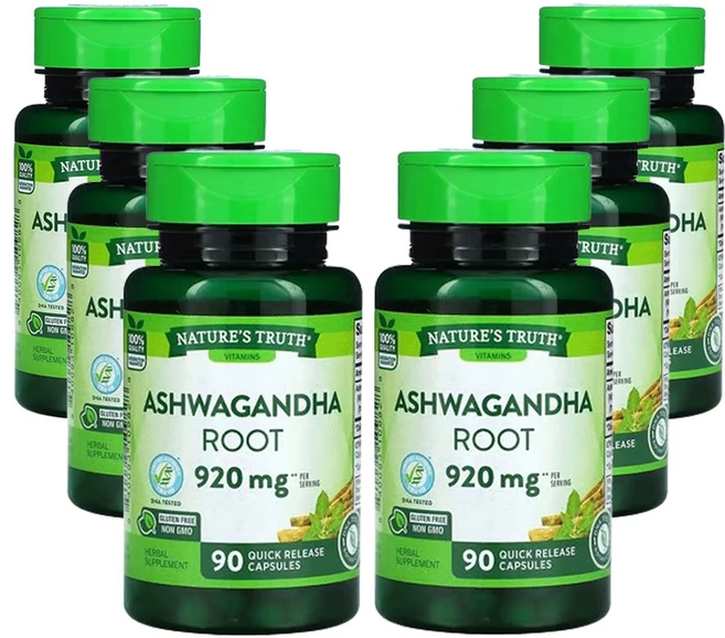 네춰스 트르스 아슈와간다 뿌리 920mg 90 퀵 릴리스 캡슐(캡슐당 460mg), 6팩, 90정 - 쿠팡