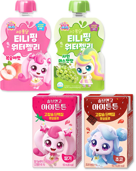 캐치티니핑 솔브앤고 150ml 2종 + 캐치티니핑 워터젤리 110ml 2종 세트, 1개, 520ml