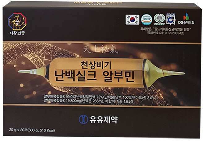 [유유제약] 천상비기 난백실크 알부민 30포, 1개, 600g