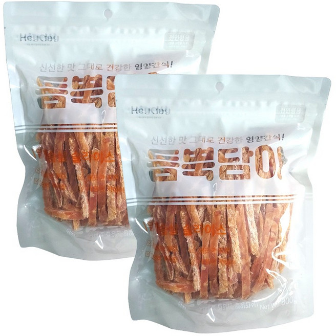 헤이데이 듬뿍담아 닭가슴살 육포간식, 2개, 800g, 닭가슴살슬라이스