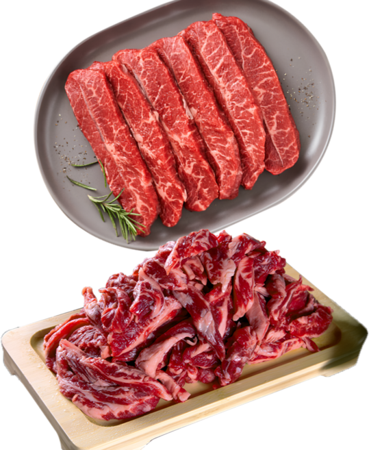 [빌리푸드] 청정 수입 소고기 부채살200g+소갈비살200g 구이용, 2세트, 400g