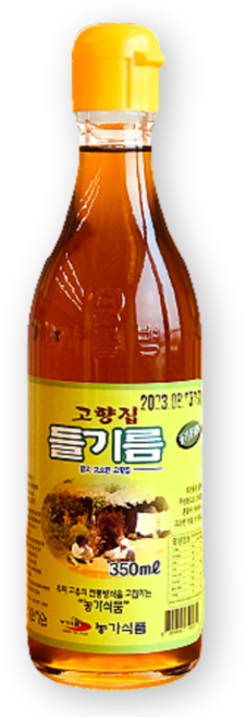 맑고 깨끗하고 고소한 들기름, 1개, 350ml