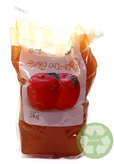 우림 사과쨈 5kg 파우치 애플잼 대용량 사과잼, 1개