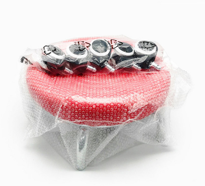 쿠션왕 동글뱅이 의자 앉은뱅이 바퀴의자 회전의자 작업의자, 레드, 1개