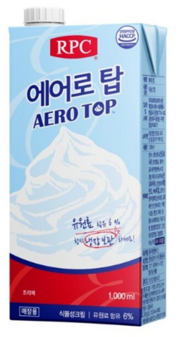 에어로탑 가당 휘핑크림 1L