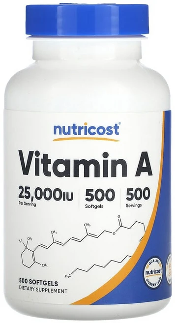 Nutricost 비타민A 25000IU 소프트젤 500정 NCS-67481, 1개 - 쿠팡