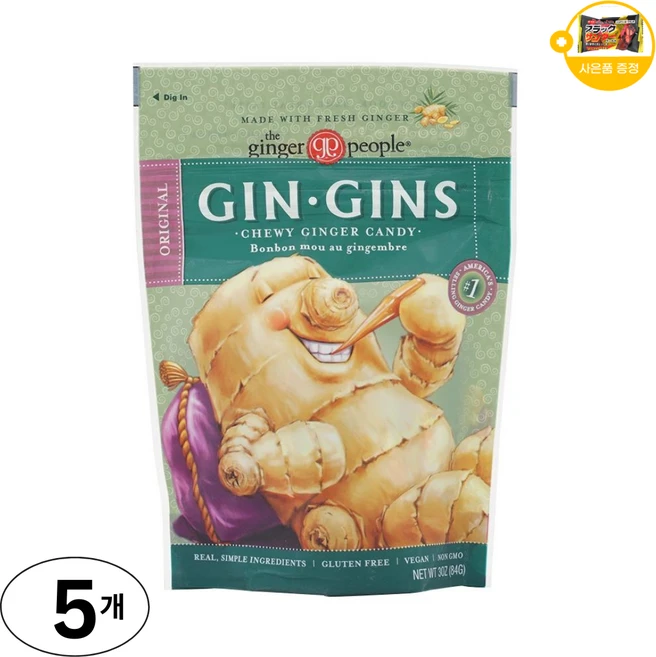 진저 피플 진진 츄이 진저 캔디 오리지널 사은품 추가증정, 5개, 84g - 쿠팡