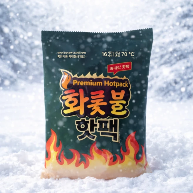 특대형 화롯불 핫팩 (5개입) 16시간 지속 최고온도 70℃ 손난로 캠핑 등산 낚시 아웃도어 여행 혹한기 - 쿠팡