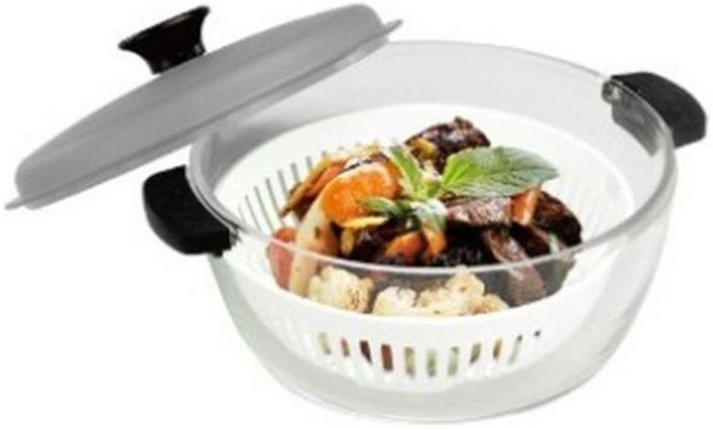 내열유리 렌지 유리전용쿡(1.5L)/찜기 냄비 만두 전자레인지 계란, 쿠팡도매몬 본상품선택, 1개