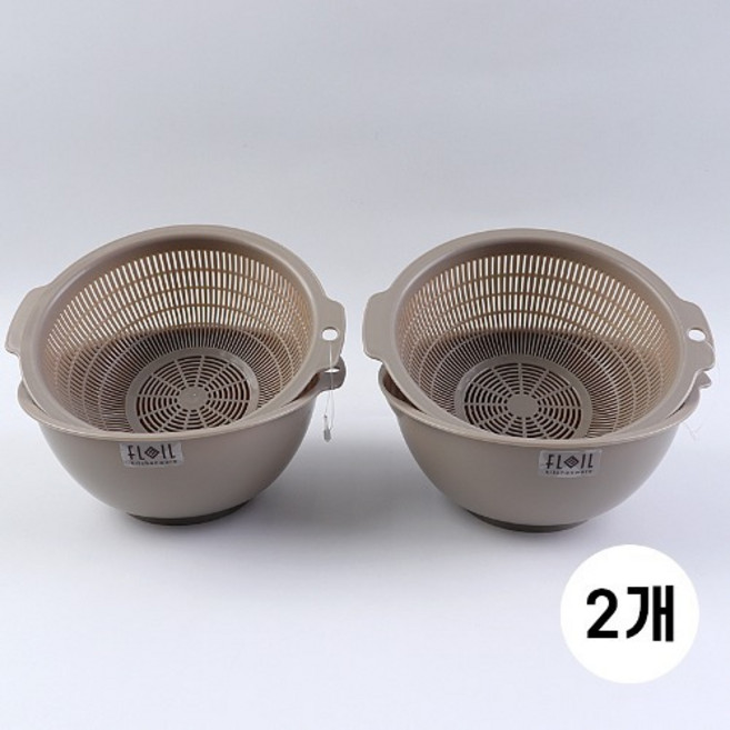 일본 나카야 이중채반 S 700ml (K535) 과일 야채 미니채반, 연브라운, 2개