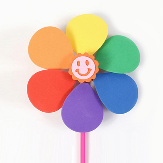 아이베이비아트 둥근꽃EVA바람개비 만들기DIY 민화샵 미술교재 아동교구, 1개