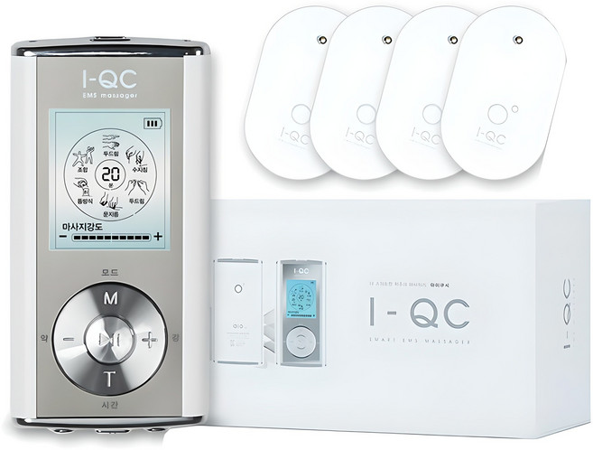 아이오랩 아이큐시 저주파 마사지기 AIO I-QC, 화이트 + 실버