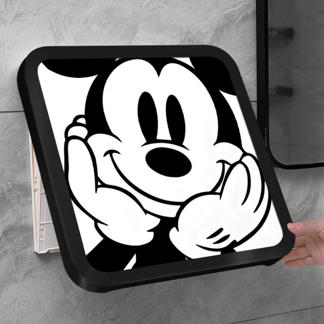 나나봉봉 더슬림 공간절약 접이식 무타공 수납장 화장실 옷 보관함, 까망미키, 1개