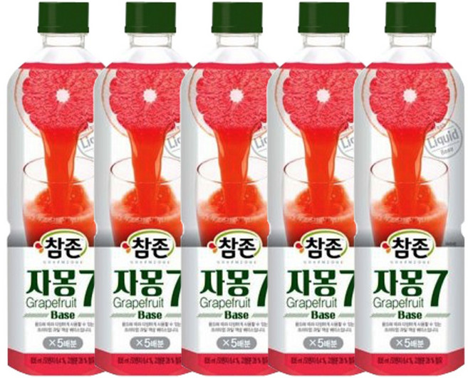 참존식품 자몽7베이스 835ml, 5개